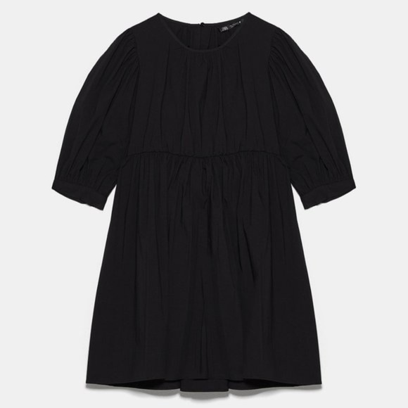 Zara Black Puffy Sleeved Dress NWT - Picture 11 of 12